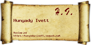Hunyady Ivett névjegykártya